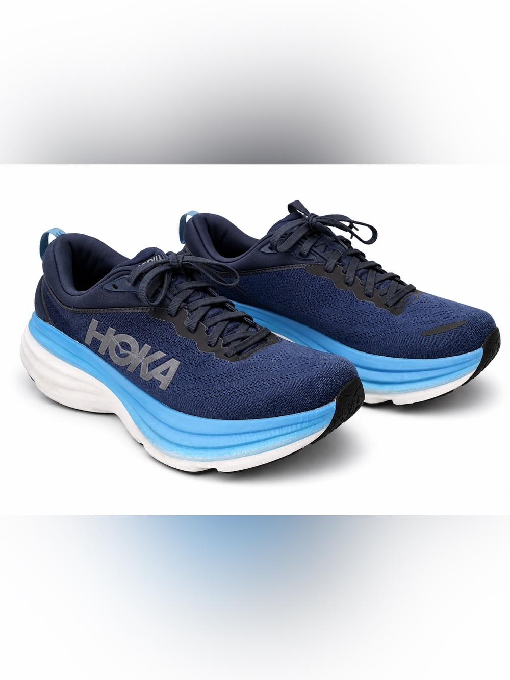 HOKA Bondi 8 Men’s Size 12 Blue Running Walking Shoes